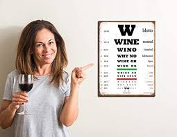 Laugh Lines Wine Eye Chart 9 X12 Metal Sign Funny Gift Put A Huge Smile On Their Face With This Hilarious Wine Lovers Gift For Him Or Her Home Bar