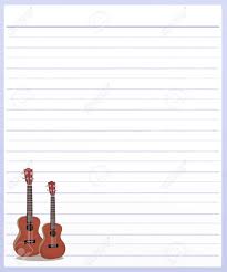 Hand Drawing Of Two Beautiful Classical Guitar On A Blank Purple