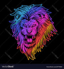 angry lion colorful royalty free vector