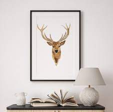 Deer Print Wall Art Deer Art Print