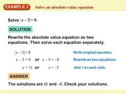 solve an absolute value equation