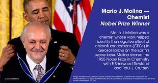 Saturday Academy - Mario J. Molina was a chemist whose work helped identify  the negative effect of chlorofluorocarbons (CFCs) in aerosol sprays on the  Earth's ozone layer. Learn more about him: http://ow.ly/5sOb50GaxsP |