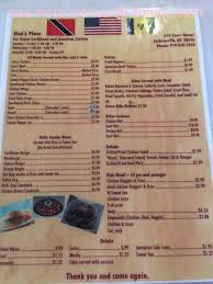 menu of elsas place restaurant
