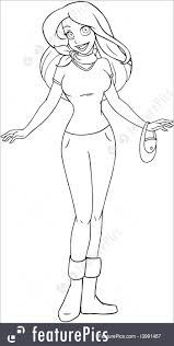 We get to be as creative as we like and show off the end result by wearing what we have made. Children Teenage Girl In T Shirt And Pants Coloring Page Stock Illustration I3991467 At Featurepics