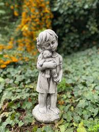 Garden Statue Little Girl With Teddy