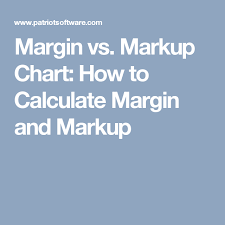 Margin Vs Markup Chart How To Calculate Margin And Markup