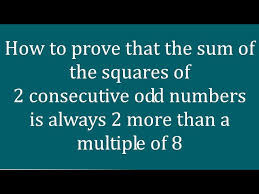 squares of 2 consecutive odd numbers