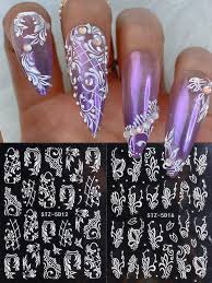 white lace nail art stickers 5d
