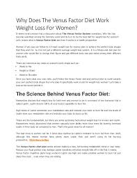 Why Does The Venus Factor Diet Work Weight Loss For Women