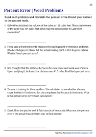 Percent Error Worksheets