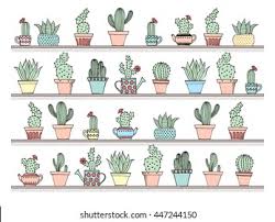 The best quality and size only with us! Colorful Background Cute Cactus Set Simple Stock Vector Royalty Free 447244150