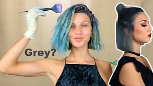 Can you dye over blue hair? Dyeing My Blue Hair Dark Grey Youtube
