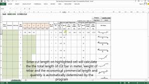 How To Make Bar Bending Schedule Template In Excel Bar Bending