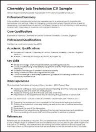 Cv Template Science Resume Examples Resume Chemistry Labs