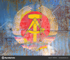 Flag Ddr On The Metal Rusty Surface Stock Photo