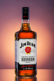 jim beam bourbon whiskey on grant