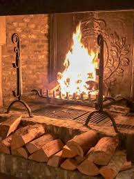 Fireplace Fireback And Andirons In