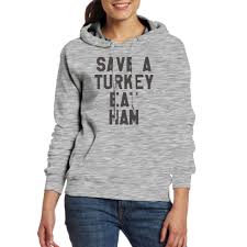 Save A Turkey Eat Ham Thanksgiving Day Adult Womens Long