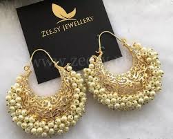 earrings gold plated with pearl new