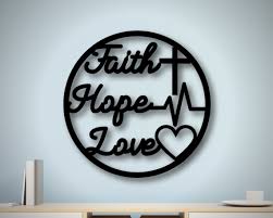 Metal Faith Hope Love Wall Art