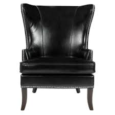 The whitney fabric accent chair brings modern royal style to your room, with high wing back, tapered legs, nail head trim. Home Decorators Collection Moore Black Wing Back Accent Chair 1338800700 The Home Depot
