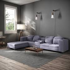 Gray Background Wall Sofa Set Living