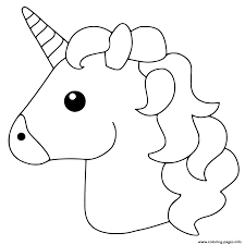 Unicorn Emoji Coloring Pages Printable