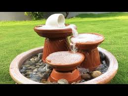 amazing fountain using clay saucers
