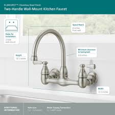 two handle wall mount kitchen faucet