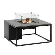 100 Square Coffee Table Fire Pit Black
