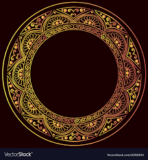 round gold frame royalty free vector