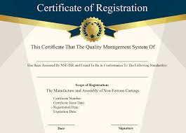 Free Sample Certificate Of Registration Certificate Template