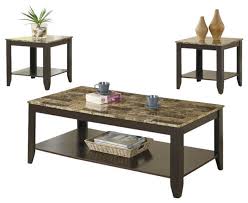 Faux Marble Top Coffee Table Set