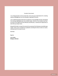 banking cover letter 15 free word