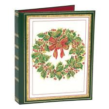 Christmas Card Address Book To Organize Greeting Cards Sent And Received Embossed Wreath