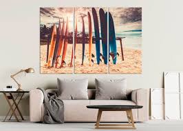 Surfboard Canvas Wall Art Ocean Beach