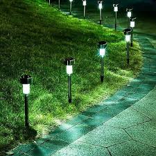 10 Solar Powered Led Garden Lights Post