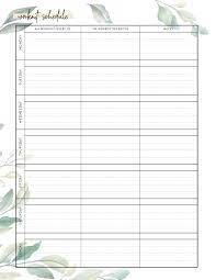 free printable workout schedule