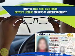 license because of vision problems