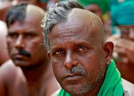 indian farmers shave half their heads