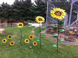 62 large metal sunflower yard stake