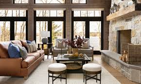 cabin with modern rustic interiors