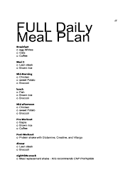 Full Daily Meal Plan Free Download