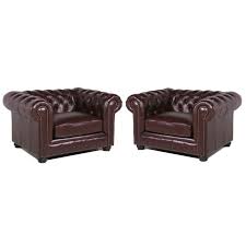leather chesterfield accent chair set