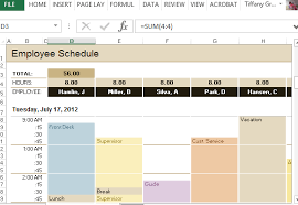 Employee Schedule Hourly Increment Template For Excel
