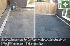 Cement From A Black Limestone Patio