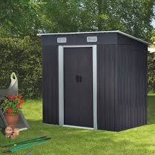 4ft x 6ft metal garden shed pent roof