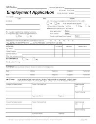Free Printable Generic Employment Application Template Pdf Form