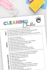 living room cleaning checklist free