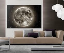 Black Moon Canvas Moon Wall Art Moon